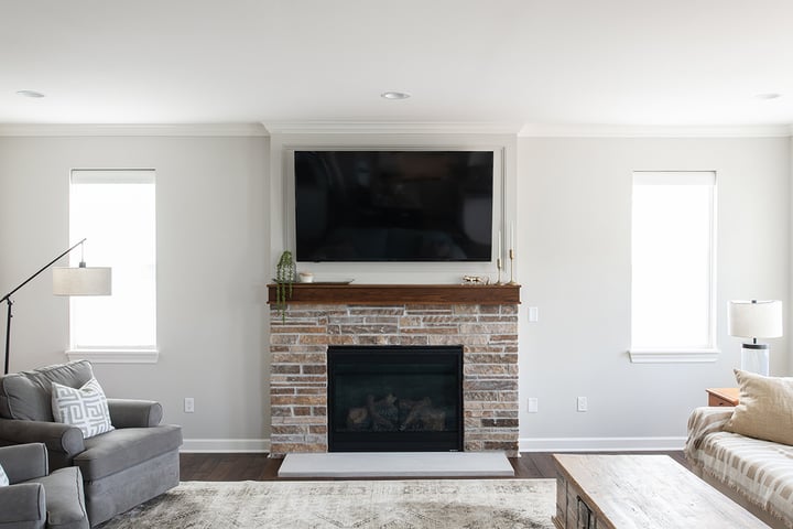 Renovated home in Hawthorn Woods with updated fireplace.