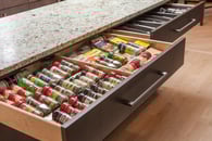 Spacious spice drawers