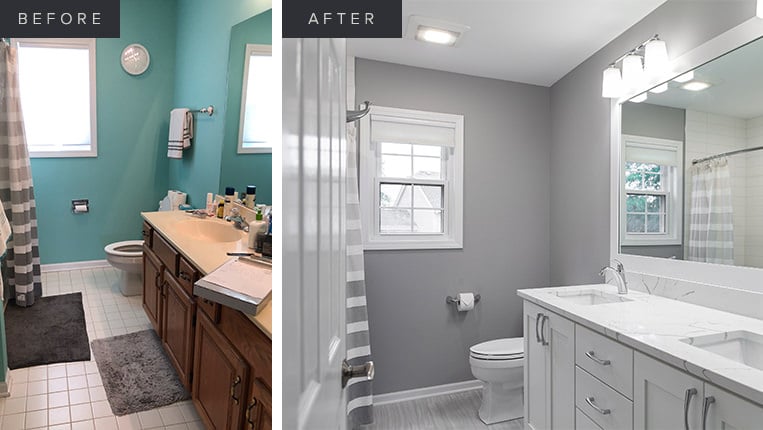 Hall bathroom remodel in Lake Zurich by BDS Design Build Remodel